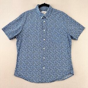 Goodfellow & Co Blue Floral Short-Sleeve Button-Down Shirt
